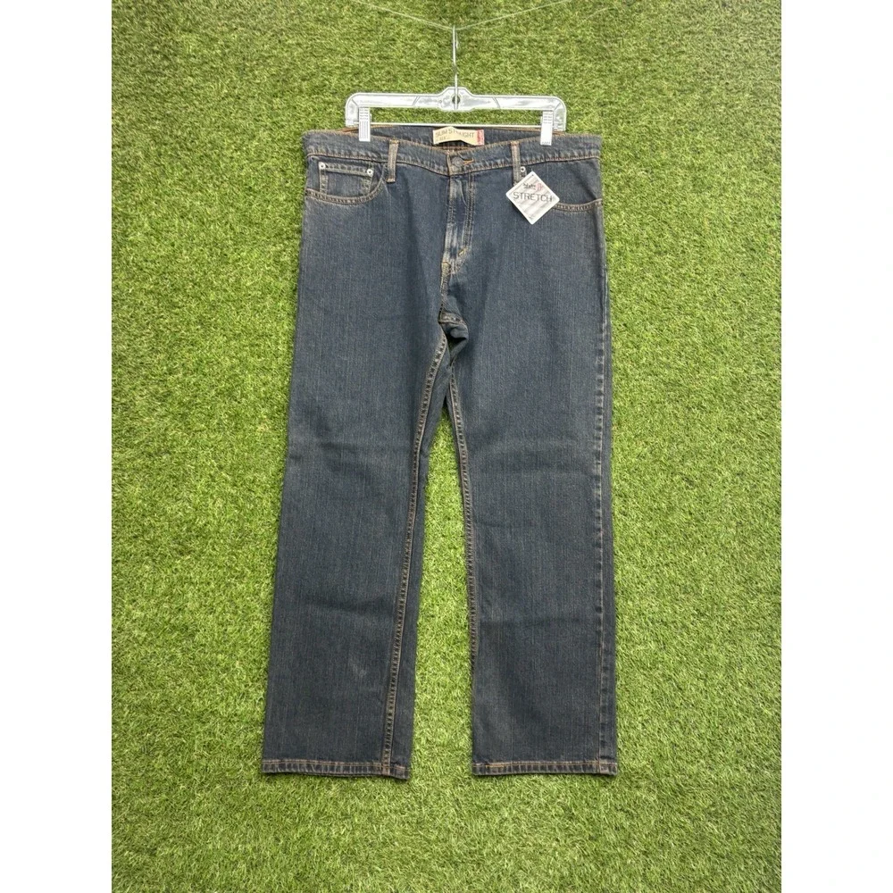 Levis 514 Jeans Mens 36x30 Blue Stretch Denim Regular Fit Dark Wash Straight Leg